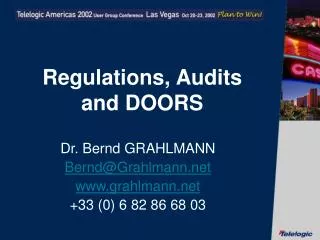 Regulations, Audits and DOORS