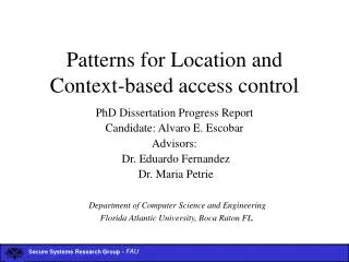 Patterns for Location and Context-based access control