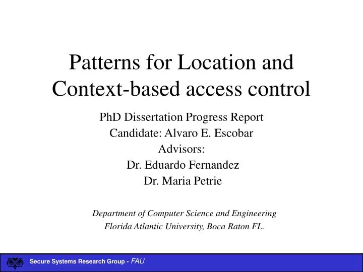 patterns for location and context based access control