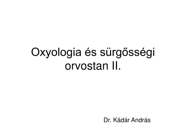 oxyologia s s rg ss gi orvostan ii