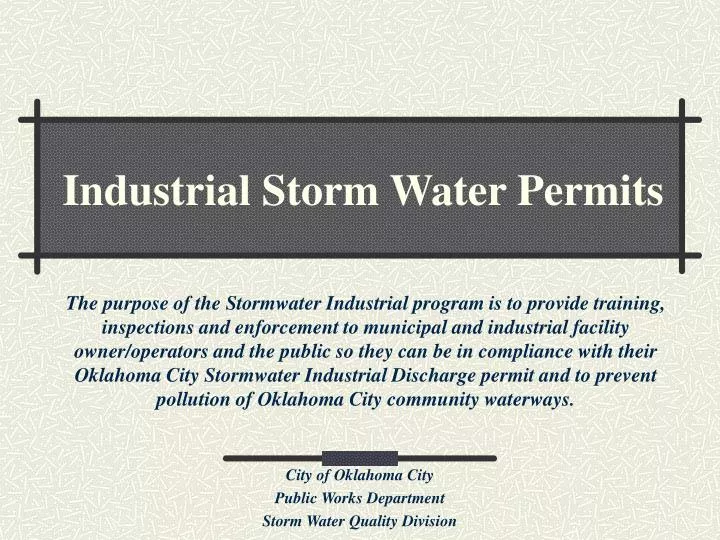 industrial storm water permits