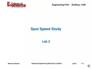 Spot Speed Study