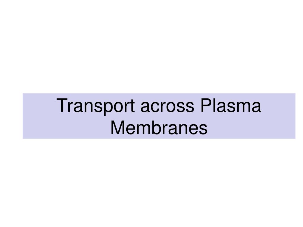 PPT - Transport across Plasma Membranes PowerPoint Presentation, free ...