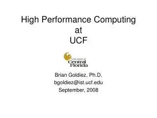 High Performance Computing at UCF
