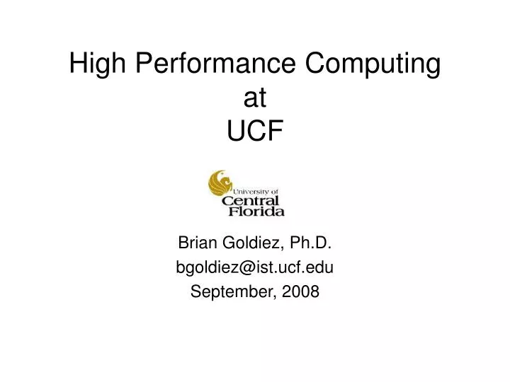 high performance computing at ucf