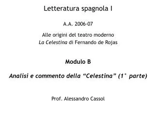 letteratura spagnola i a a 2006 07