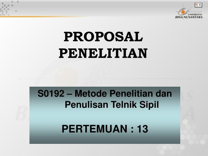 proposal penelitian