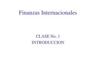 finanzas internacionales