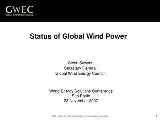 Status of Global Wind Power