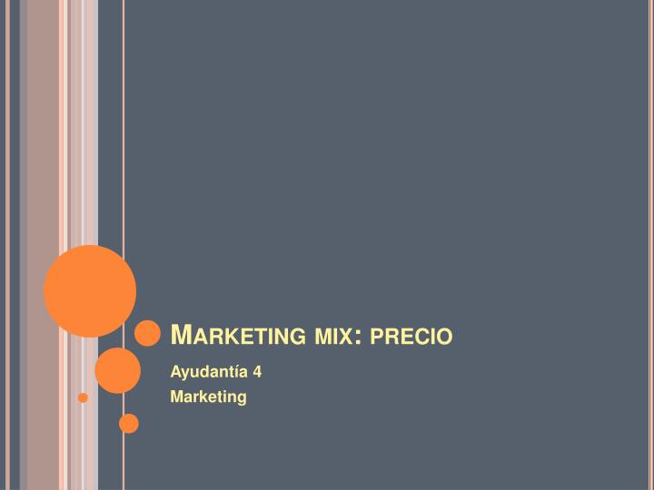 marketing mix precio