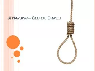A Hanging – George Orwell
