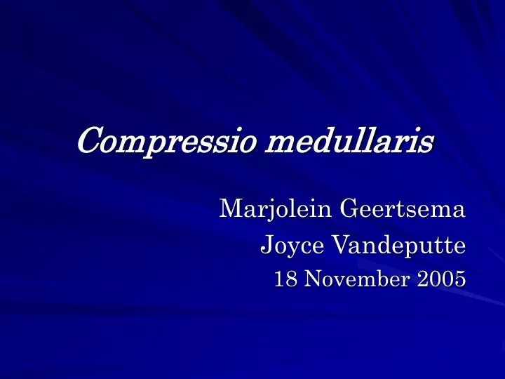 compressio medullaris