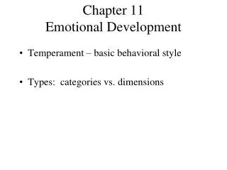 Chapter 11 Emotional Development