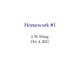 Homework #1