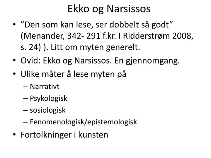 ekko og narsissos