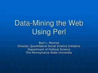 Data-Mining the Web Using Perl