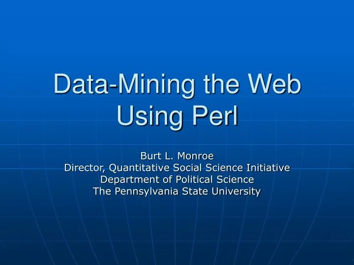 data mining the web using perl