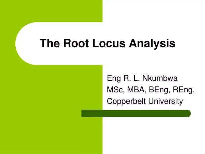 the root locus analysis