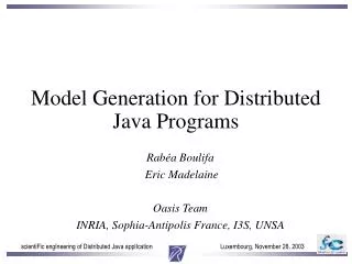 Model Generation for Distributed Java Programs