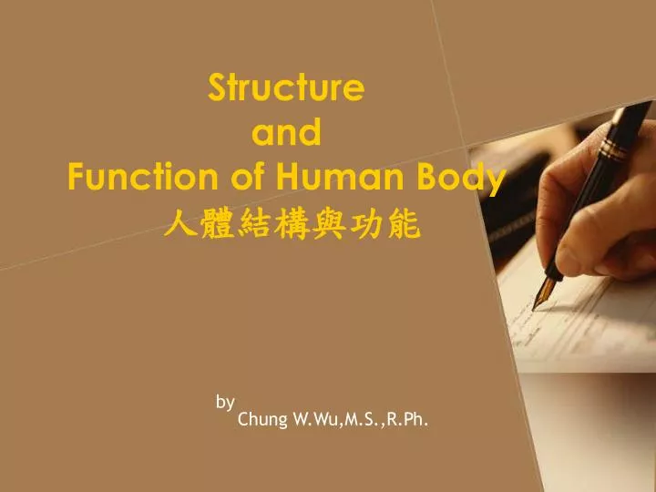 structure and function of human body