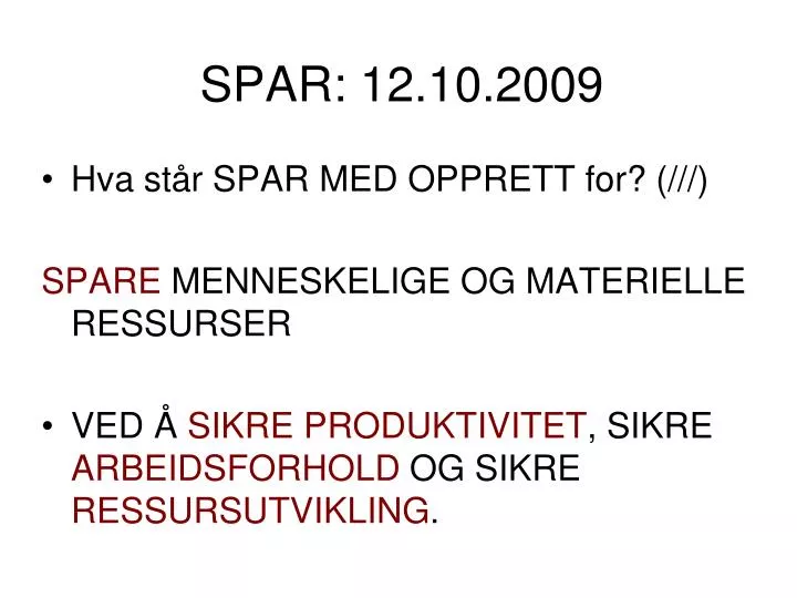 spar 12 10 2009