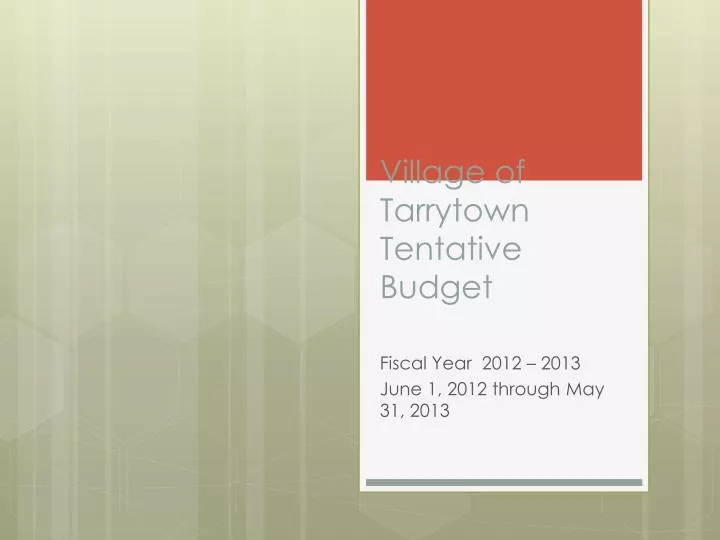 village of tarrytown tentative budget