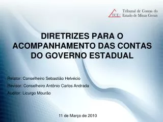 diretrizes para o acompanhamento das contas do governo estadual