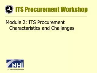 ITS Procurement Workshop