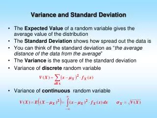 variance and standard deviation