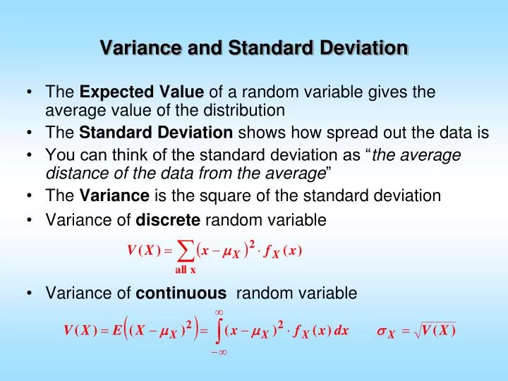 variance and standard deviation