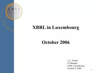 XBRL in Luxembourg