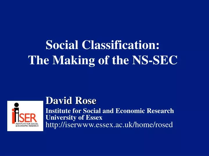 social classification the making of the ns sec