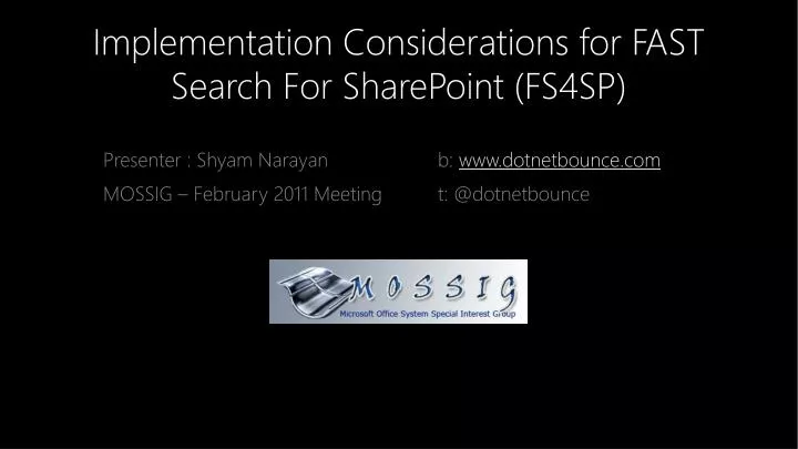 implementation considerations for fast search for sharepoint fs4sp