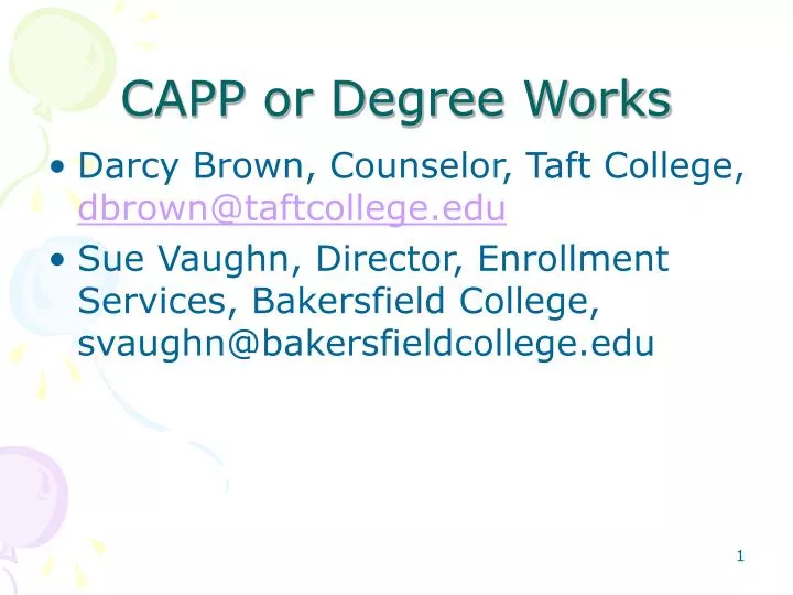 PPT CAPP or Degree Works PowerPoint Presentation, free download ID