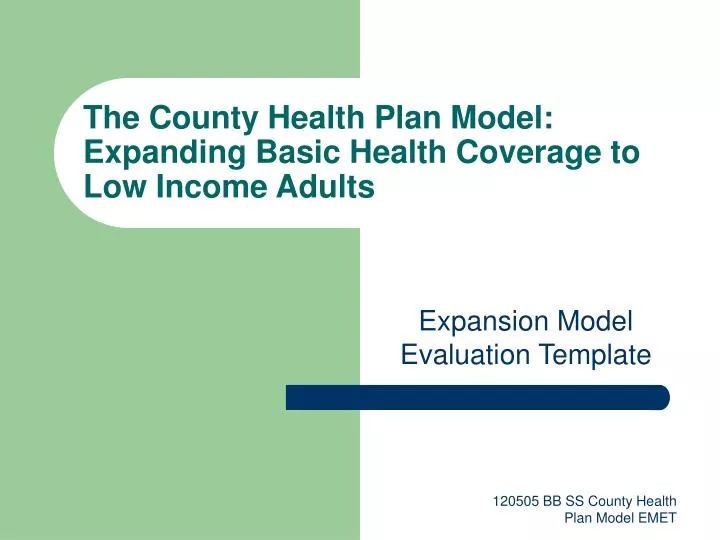 the county health plan model expanding basic health coverage to low income adults