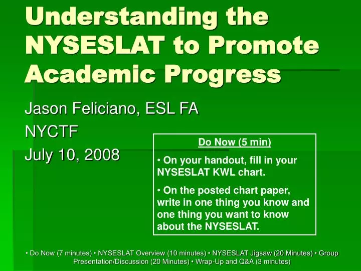 understanding the nyseslat to promote academic progress