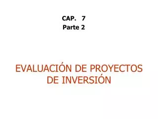evaluaci n de proyectos de inversi n
