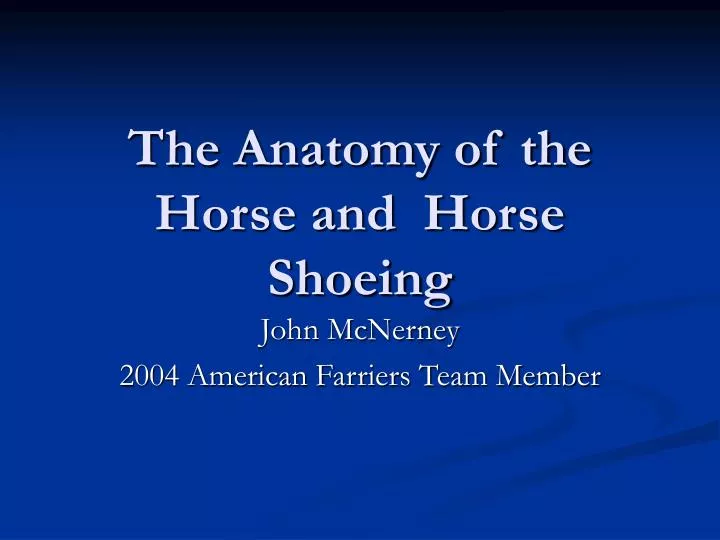 the anatomy of the horse and horse shoeing