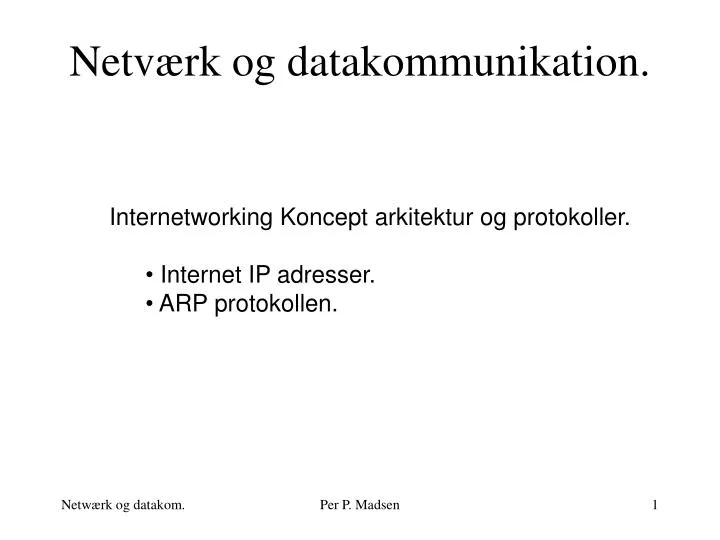 netv rk og datakommunikation