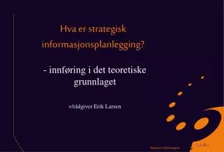 hva er strategisk informasjonsplanlegging