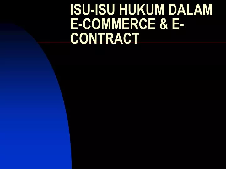 isu isu hukum dalam e commerce e contract