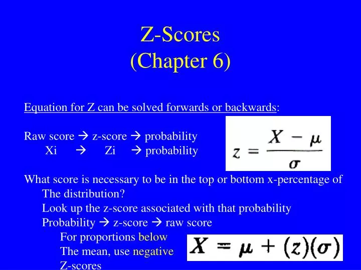 z scores chapter 6
