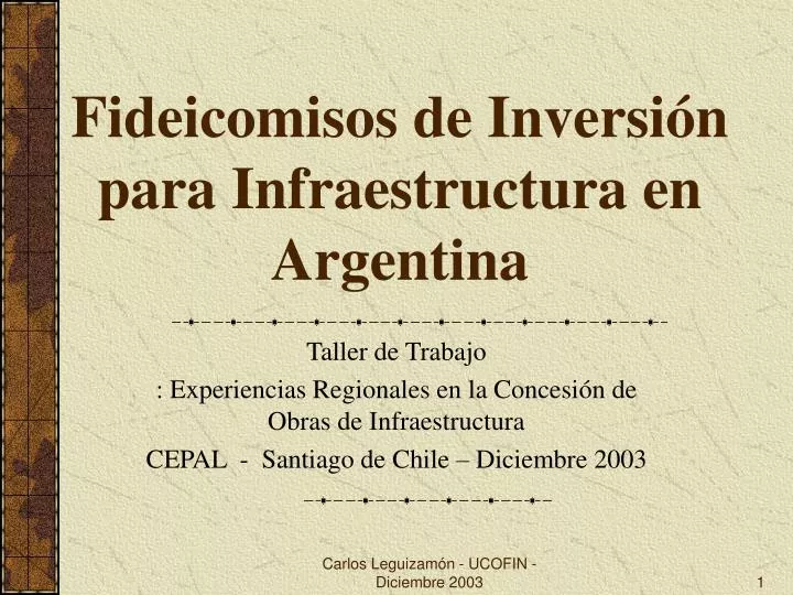 fideicomisos de inversi n para infraestructura en argentina