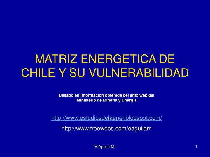 matriz energetica de chile y su vulnerabilidad