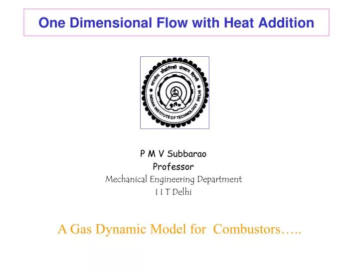one dimensional flow with heat addition