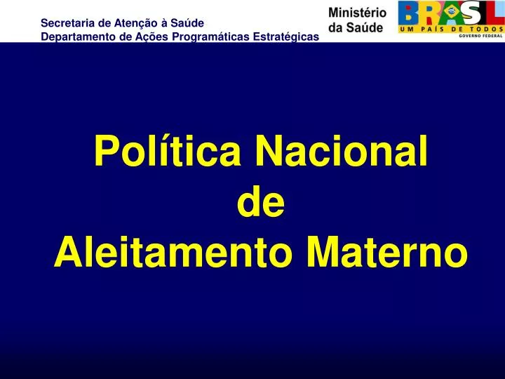 pol tica nacional de aleitamento materno