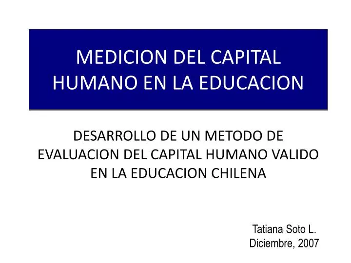 medicion del capital humano en la educacion