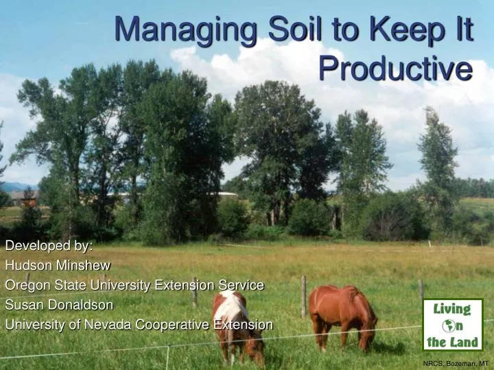 managing soil to keep it productive