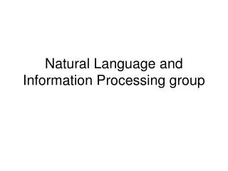 Natural Language and Information Processing group