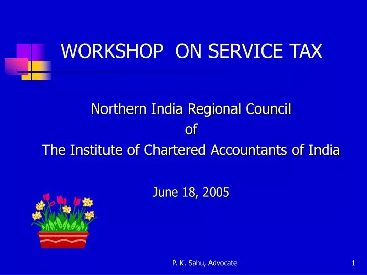 workshop on service tax